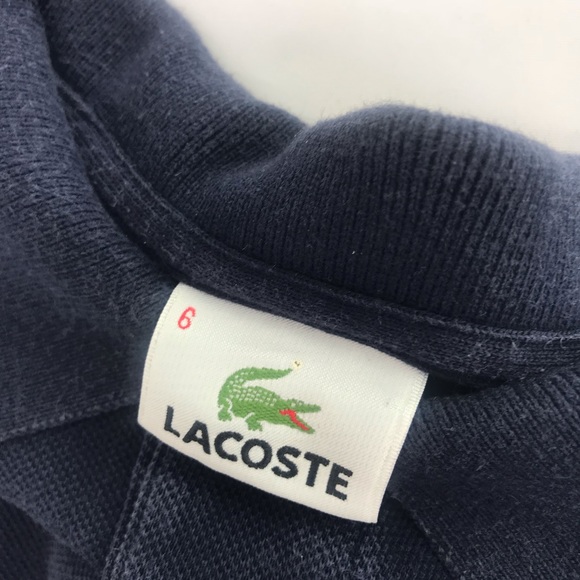 Lacoste Navy Blue Short Sleeve Cotton Polo Size 6 - Picture 4 of 7